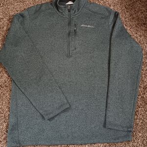 Eddie Bauer Green Quarter-Zip Pullover